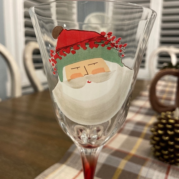 Vietri Old St Nick Retired Hand Crafted Wine Glass New - Picture 2 of 5